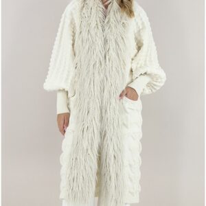 The Extreme Collection - Cardigan Lungo Mongolia Bianco