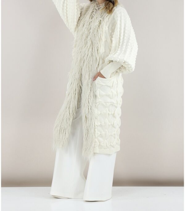 The Extreme Collection - Cardigan Lungo Mongolia Bianco